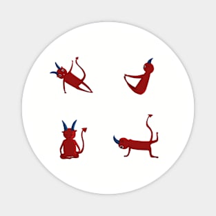 Demon cute yoga poses Magnet